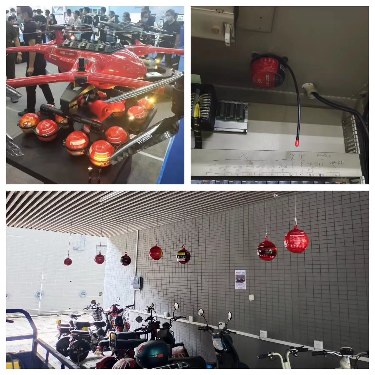 Non-toxic ABC dry powder cleanup process after fire extinguisher ball deployment